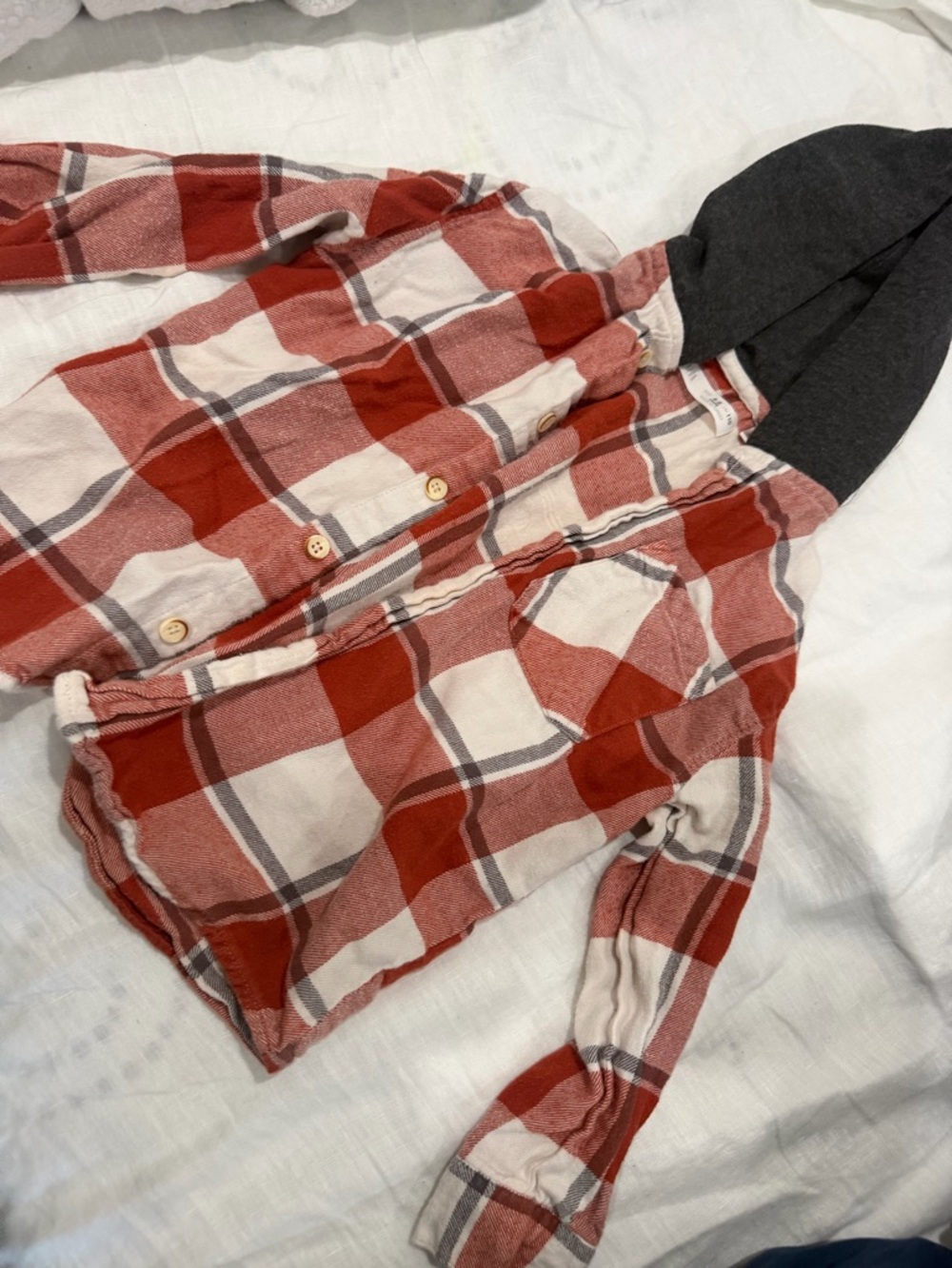 Zara baby boy flannel shirt full sleeved with hoodie 4-5 years